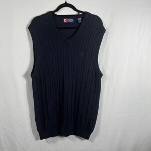 Chaps Men's Blue Vest 100% Cotton sz L